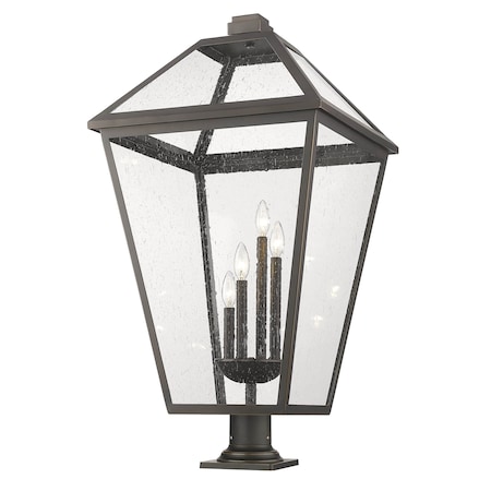 Z-Lite Talbot 4 Light Outdoor Pier Mounted Fixture, Oil Rubbed Bronze And Seedy 579PHXLXR-533PM-ORB